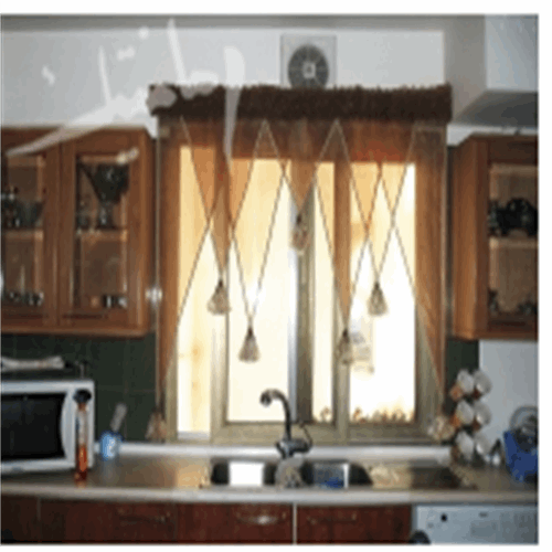 پرده آشپزخانه مدل پرده مثلثی