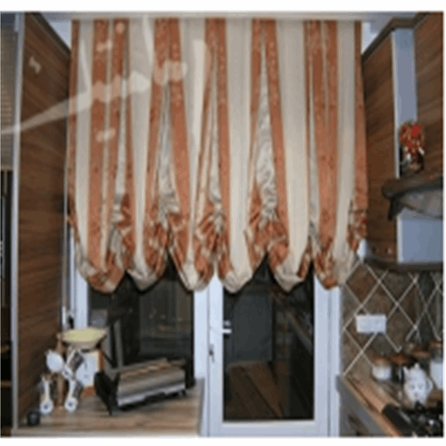 پرده آشپزخانه مدل پرنسسی با تافته